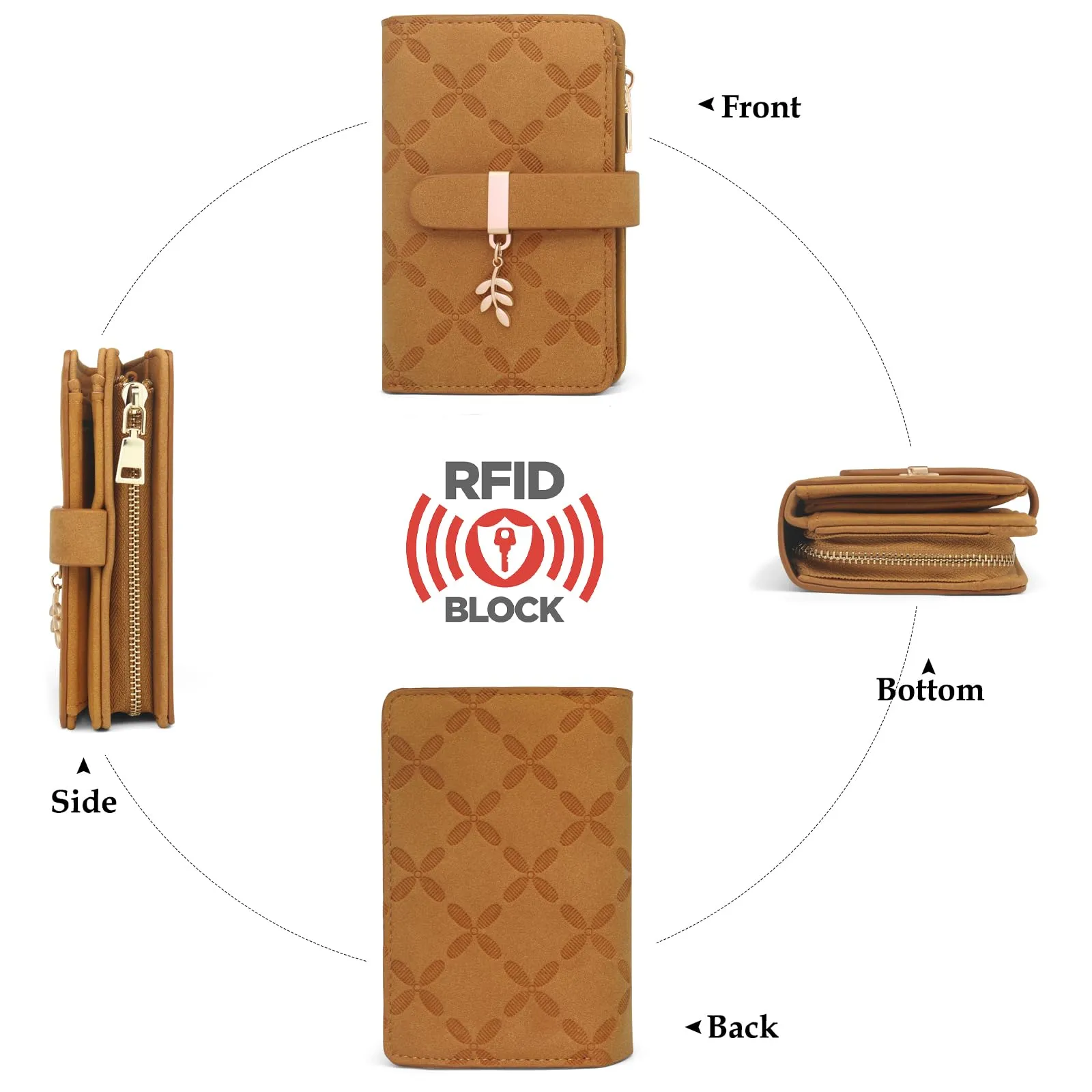 REETEE Portafoglio Donna Piccolo in Pelle con Blocco RFID e Portamonete - immagine 6