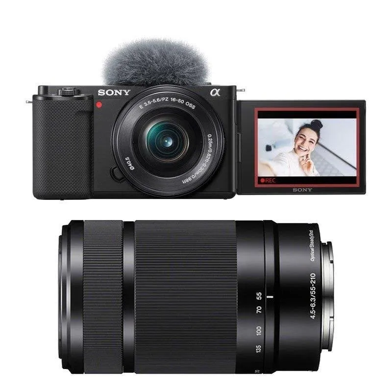Fotocamera Digitale Compatta Sony Alpha ZV-E10 24.2 MP 3x Zoom Ottico Sensore APS-C Kit 16-50mm e 55-210mm WiFi - immagine 1