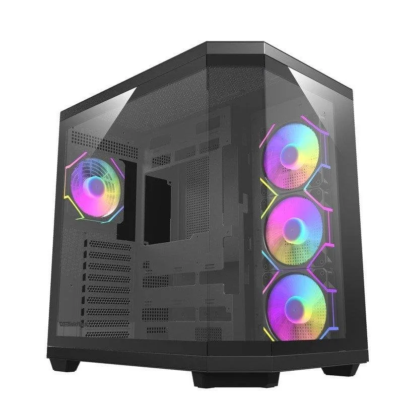 Case darkFlash DQX80 Black Full Tower Vetro Temperato ARGB PWM USB-C - immagine 1