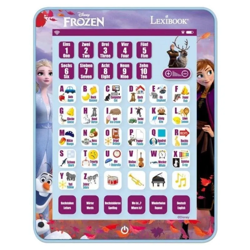 Tablet educativa Disney Frozen 80 attività touch bilingue compatta - immagine 1
