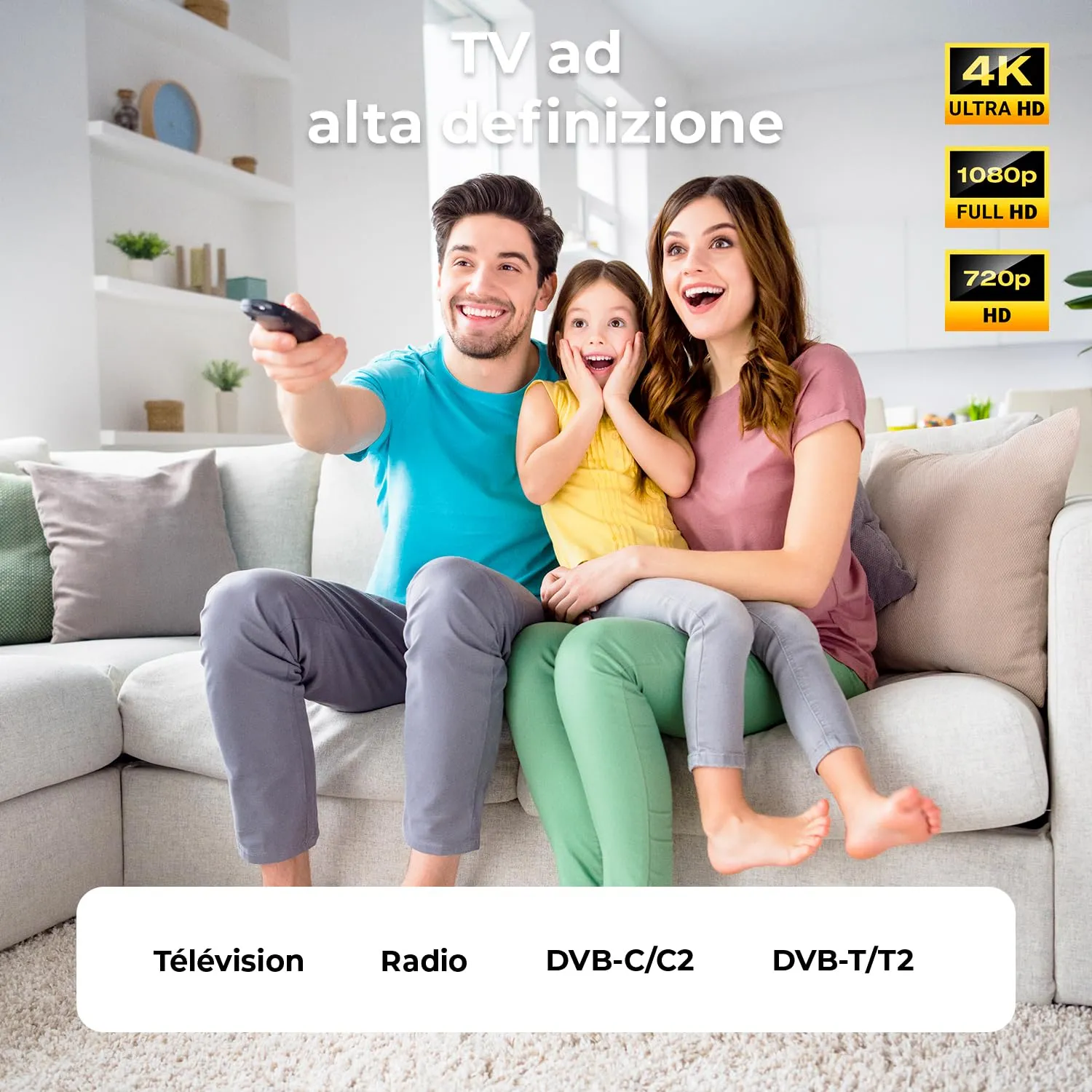 deleyCON 1m 4K Cavo Antenna TV Angolato - Coassiale IEC HDTV - Nero - immagine 7