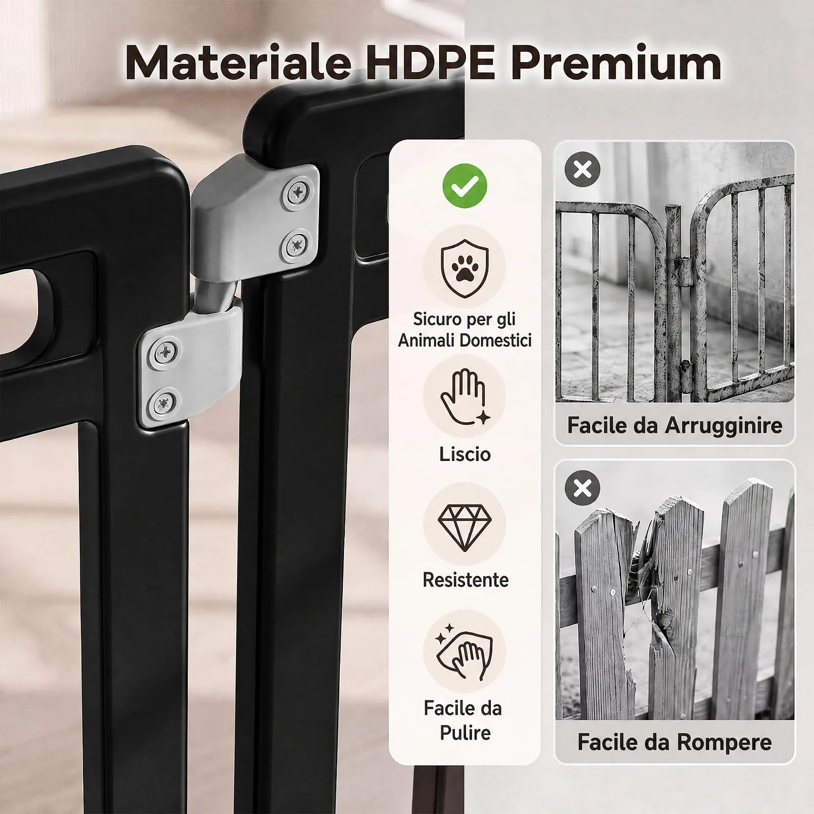 COSTWAY Recinto per Cani PortatileAlto 81cm, Nero,12 Pannelli - immagine 4