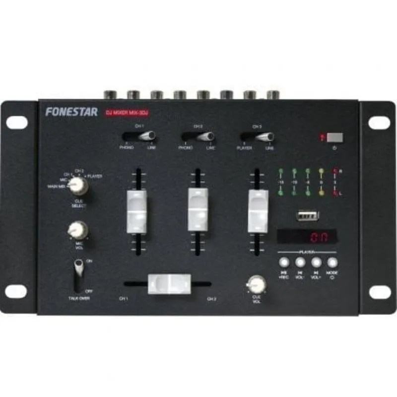 Mixer DJ Fonestar MIX-3DJ 3 Canali Bluetooth USB Audio PC Compatto - immagine 1