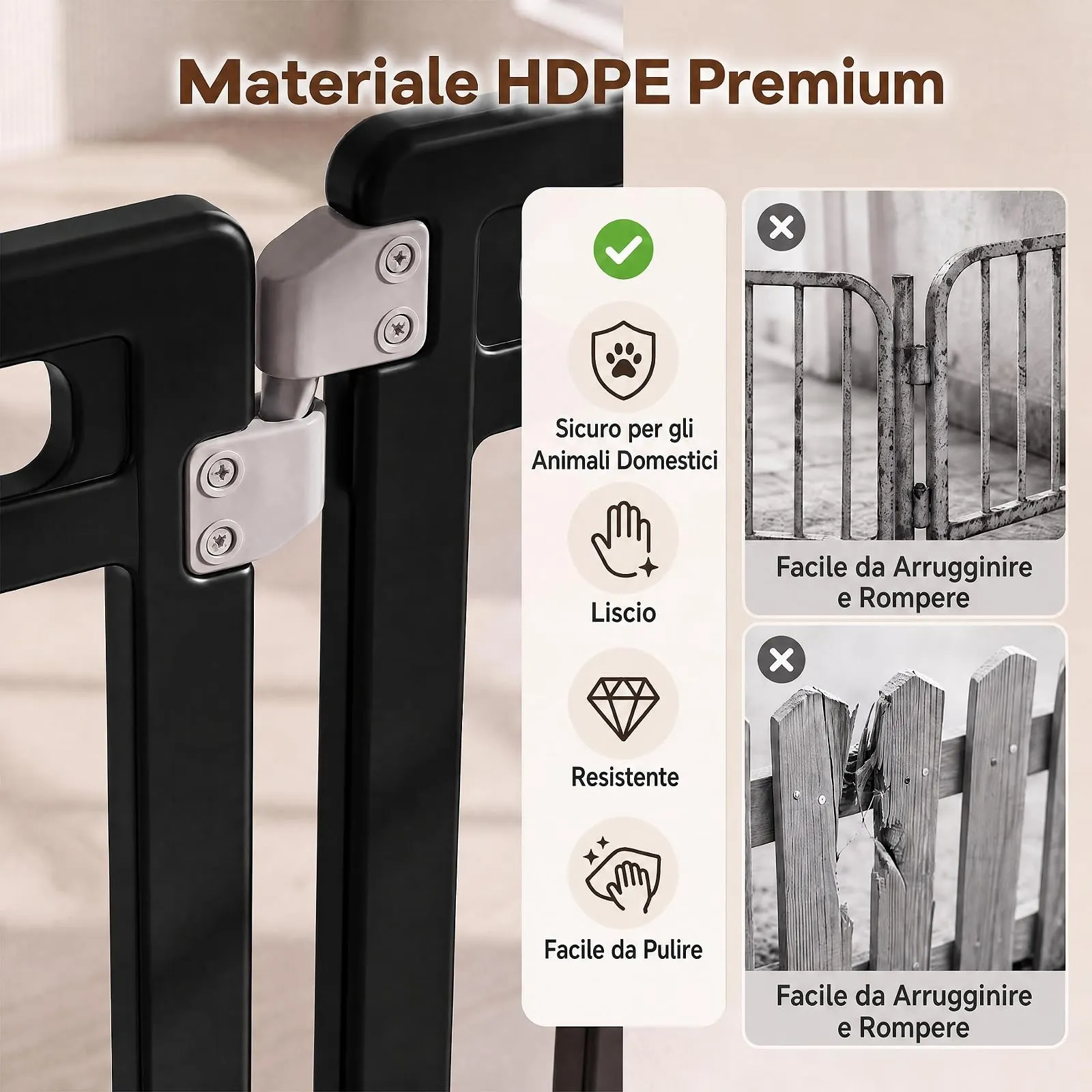 COSTWAY Recinto per Cani PortatileAlto 81cm, Nero,10 Pannelli - immagine 4