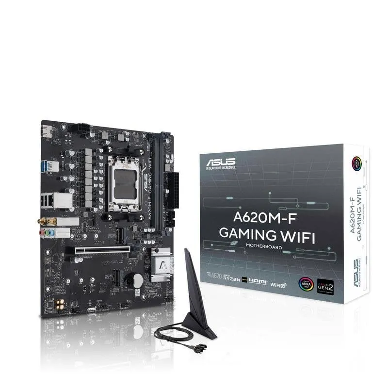 Schede Madri ASUS A620M-F GAMING WIFI AMD A620 Socket AM5 DDR5 Micro ATX WiFi 6 2.5GbE M.2 RAID - immagine 1