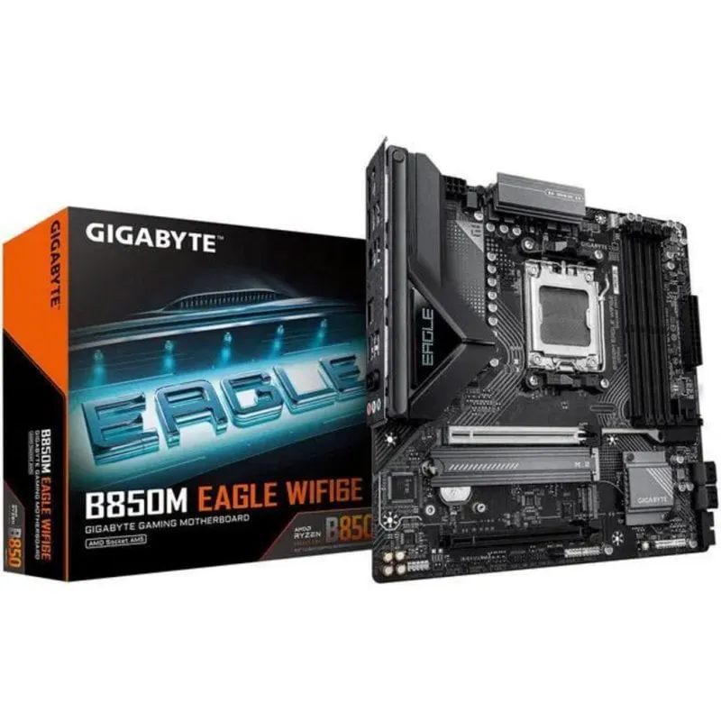 Schede Madri Gigabyte B850M EAGLE WIFI6E AMD B850 Socket AM5 DDR5 Micro ATX WiFi 6E 2.5GbE - immagine 1