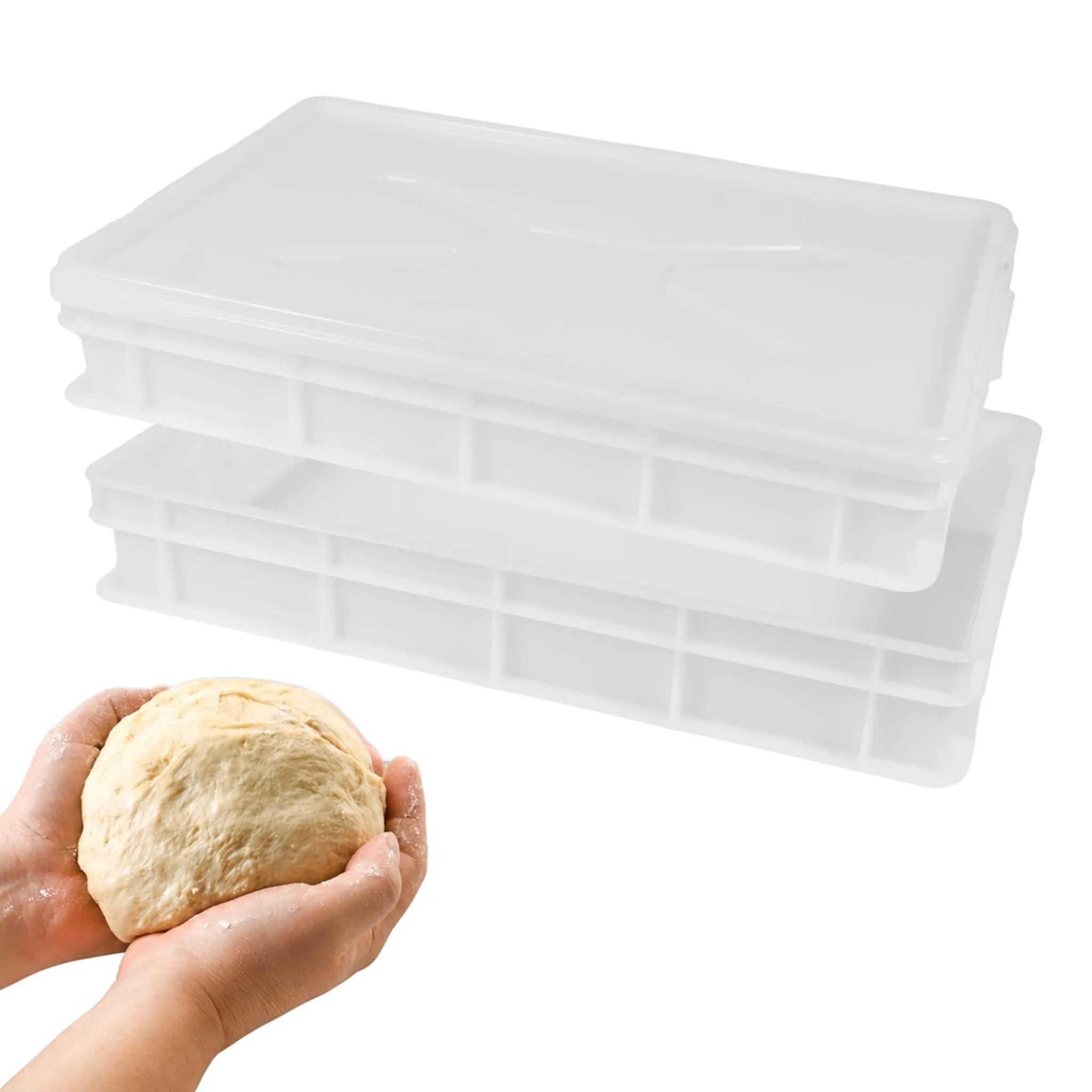 Cassette Lievitazione Pizza 60x40x10 HORECA, 2 Box + 1 Coperchio - immagine 1