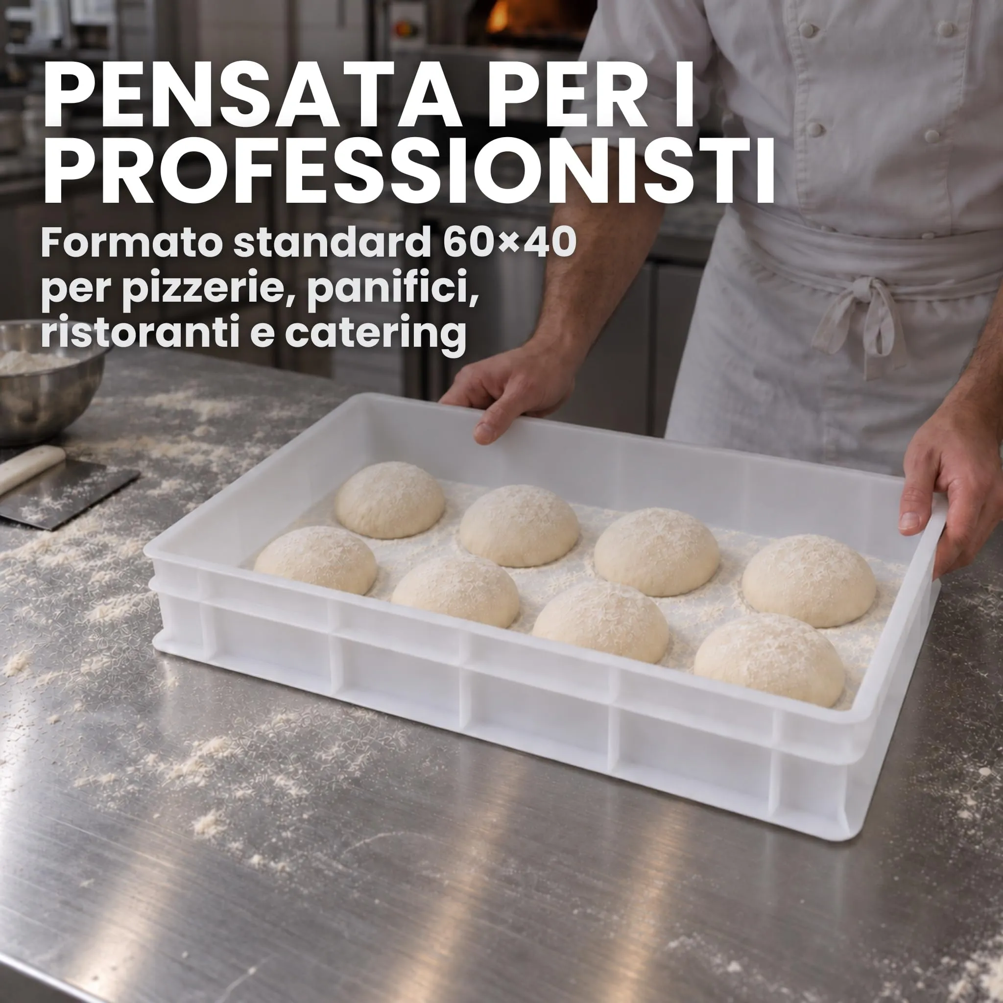 Cassette Lievitazione Pizza 60x40x10 HORECA, 2 Box + 1 Coperchio - immagine 2