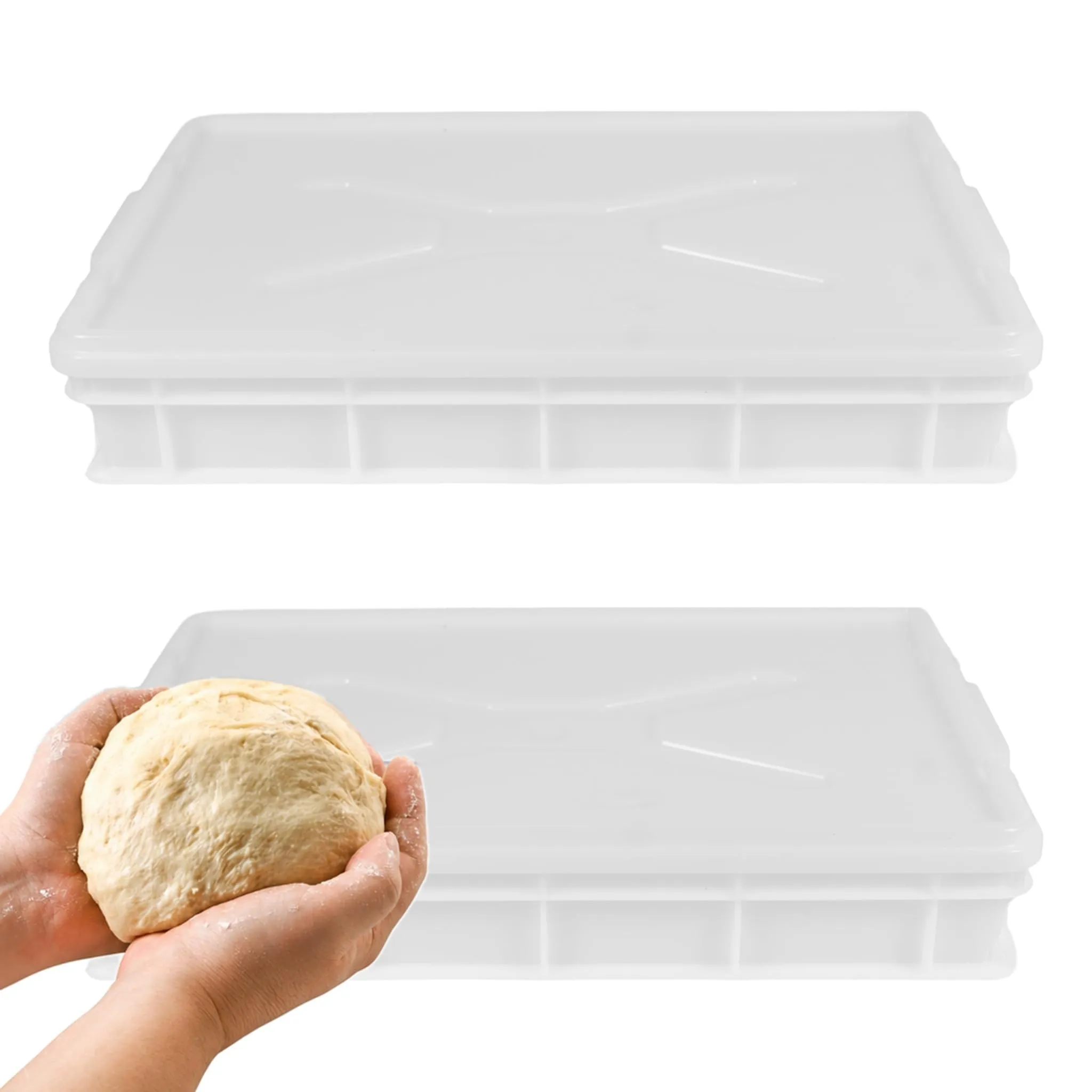 Cassette Lievitazione Pizza 60x40x10 HORECA, 2 Box + 2 Coperchi - immagine 1