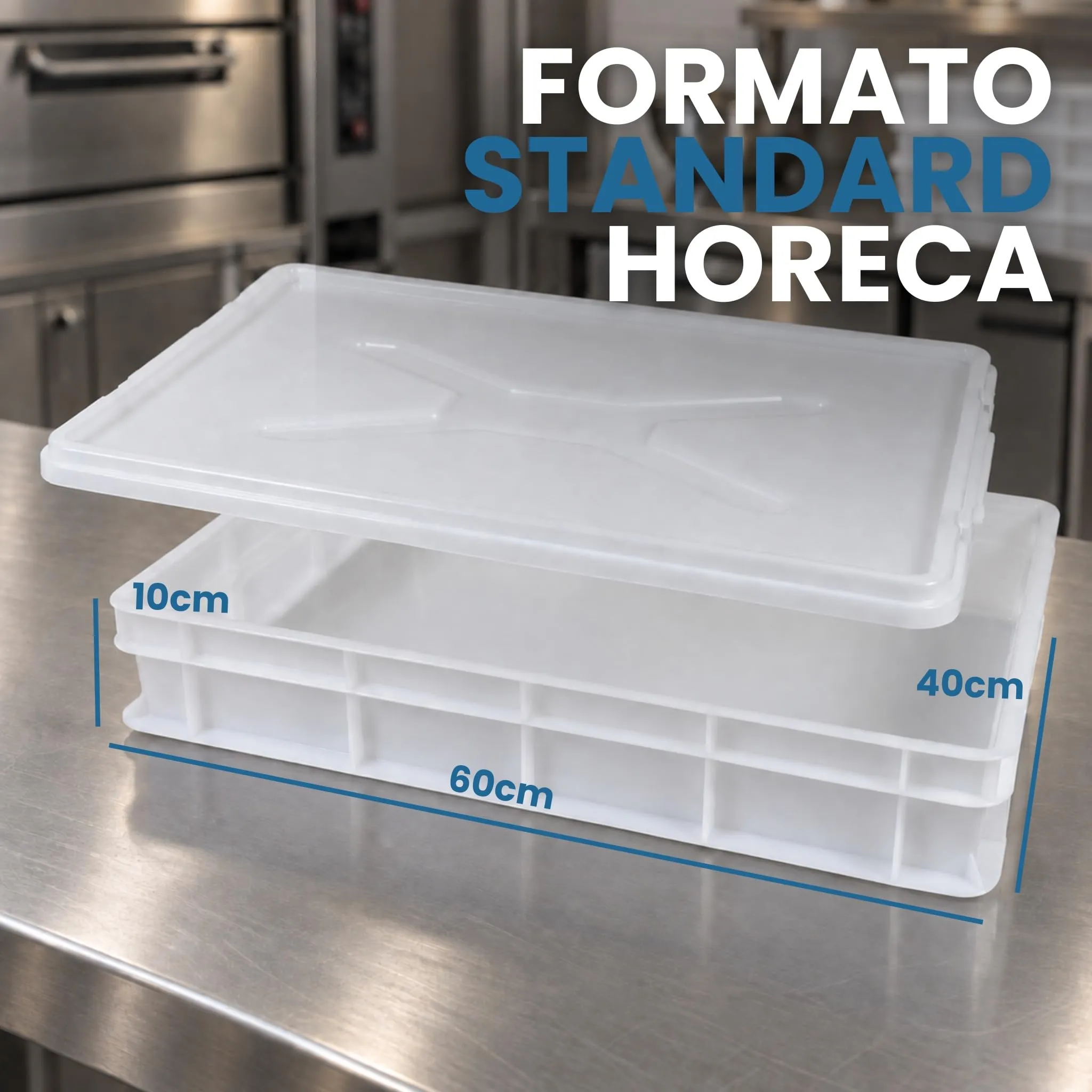 Cassette Lievitazione Pizza 60x40x10 HORECA, 2 Box + 2 Coperchi - immagine 4