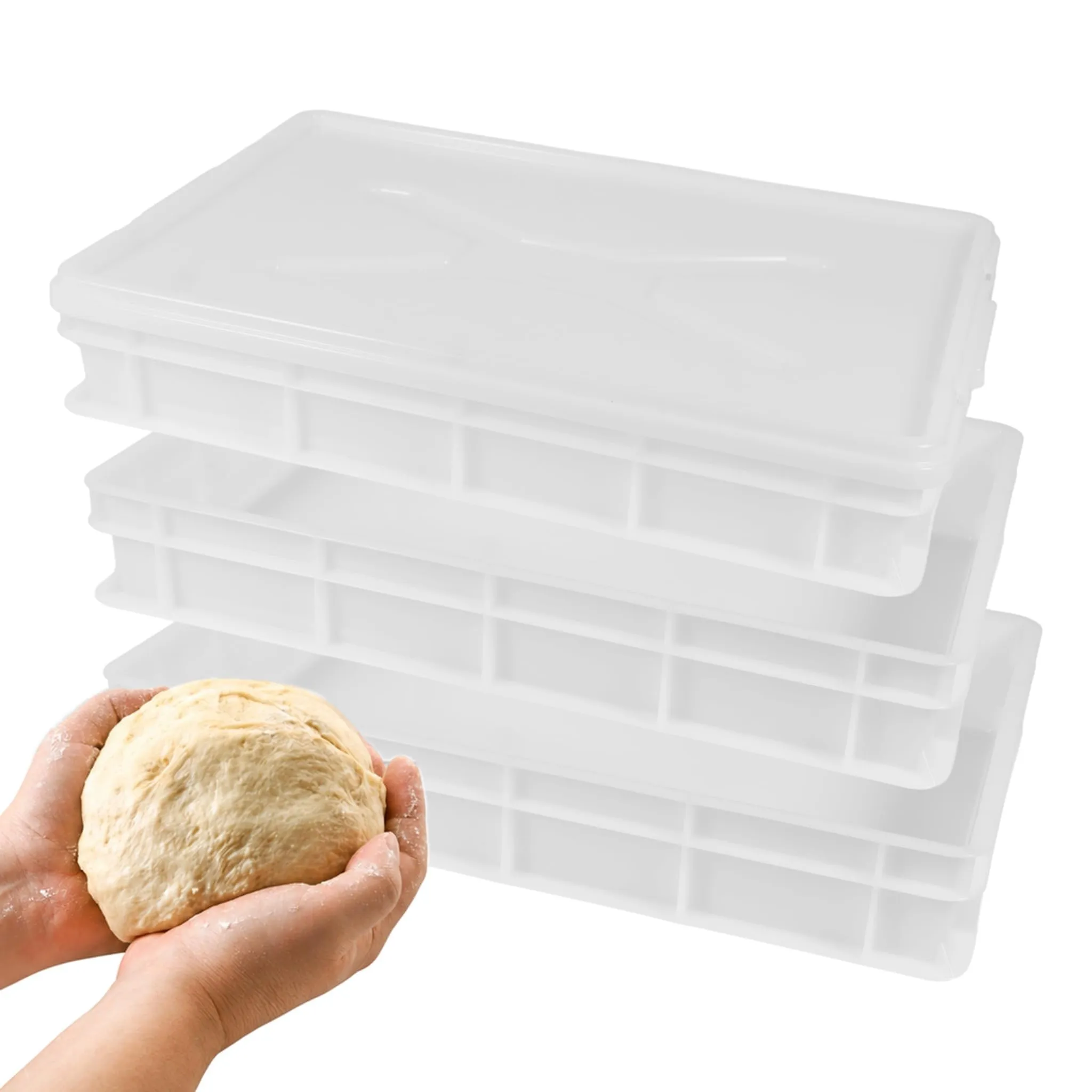 Cassette Lievitazione Pizza 60x40x10 HORECA, 3 Box + 1 Coperchio - immagine 1