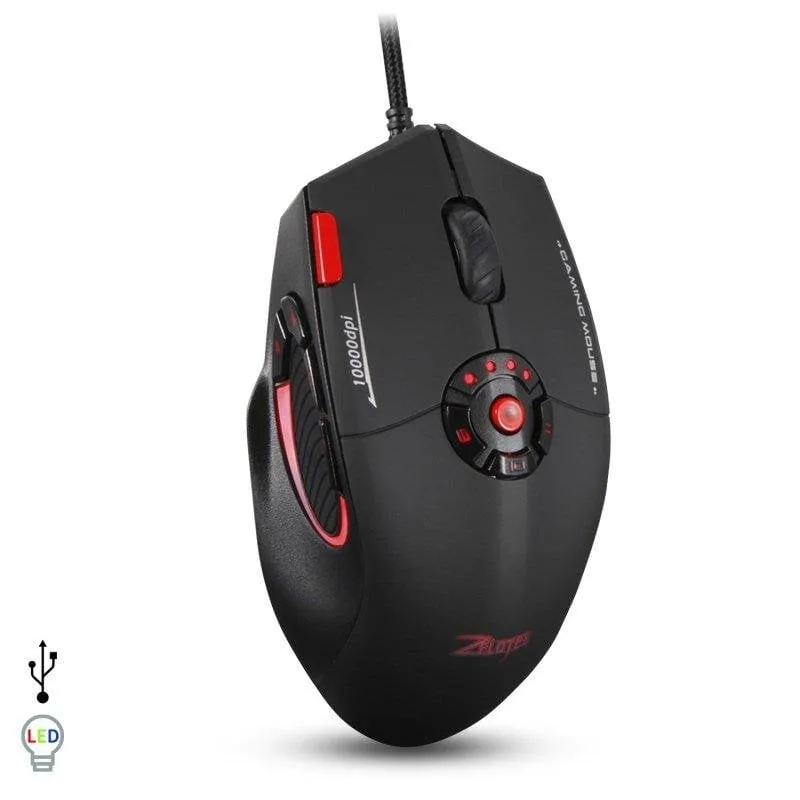 Mouse Dam Electronics C-16 USB 10000DPI RGB 12 Tasti Peso Regolabile Nero - immagine 1