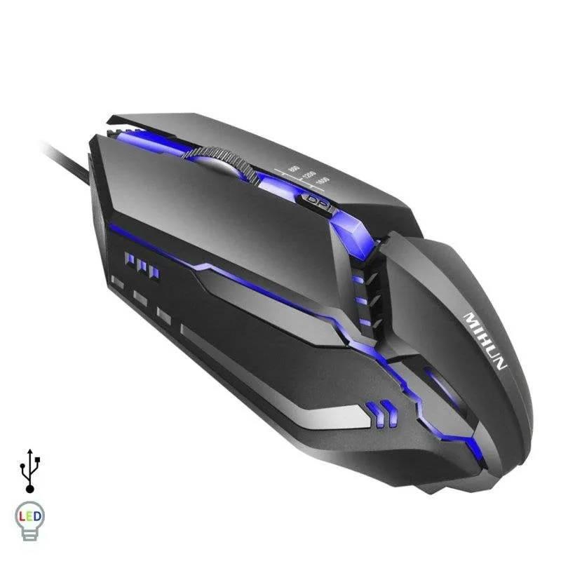 Mouse Dam Electronics G314 USB 1600 DPI Nero RGB Simmetrico 4 Pulsanti - immagine 1