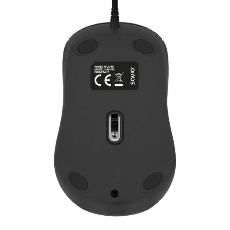 Ratón Savio MB-02 USB Cablato 1200 DPI Nero Plug and Play - immagine 1
