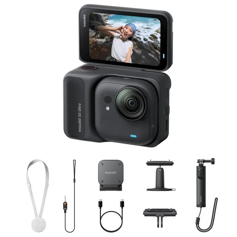 Camera sportiva Insta360 GO Ultra Creator Bundle 4K 240 fps Touchscreen WiFi Nero - immagine 1