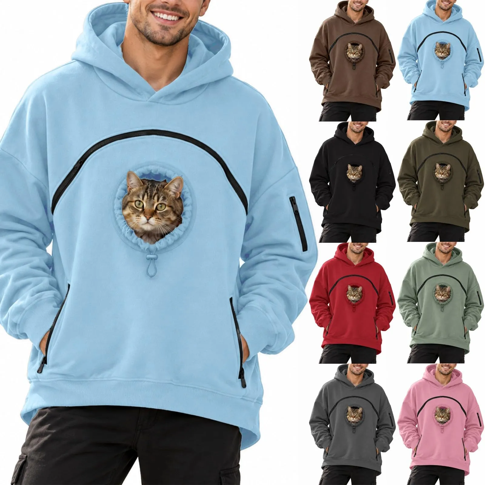 Felpa con cappuccio unisex per animali domestici, Rosso, XXL - immagine 2
