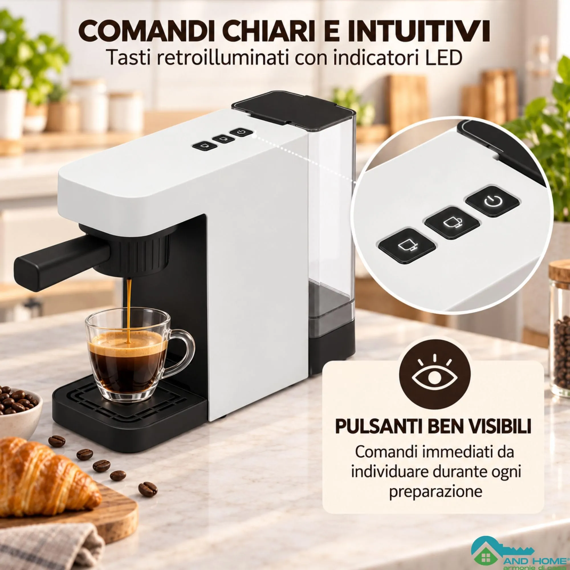 Macchina Caffè 4 in 1 White - 1400 W - Pressione 20 bar - ABS Resistente - immagine 4