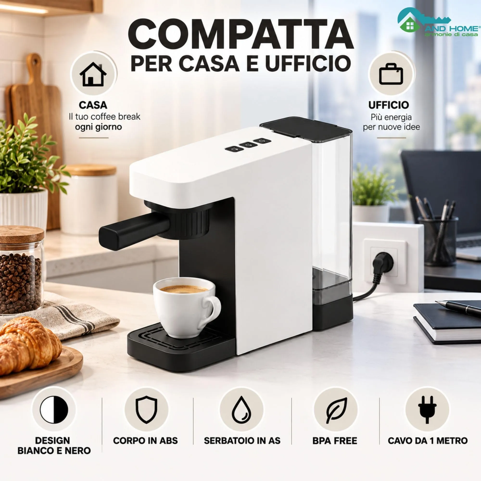 Macchina Caffè 4 in 1 White - 1400 W - Pressione 20 bar - ABS Resistente - immagine 7