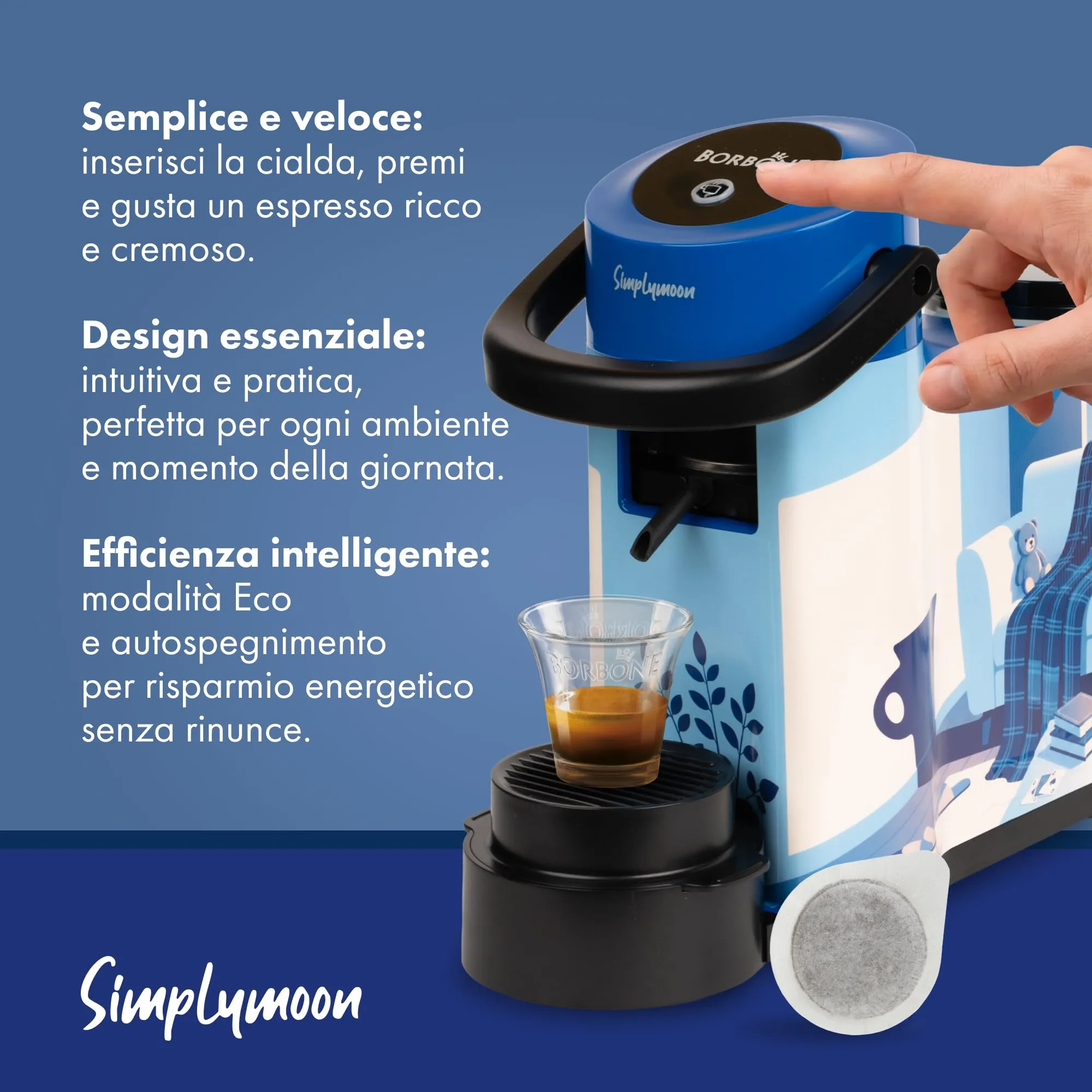CAFFÈ BORBONE Simplymoon Macchina da Caffè a Cialde Limited Edition - immagine 5