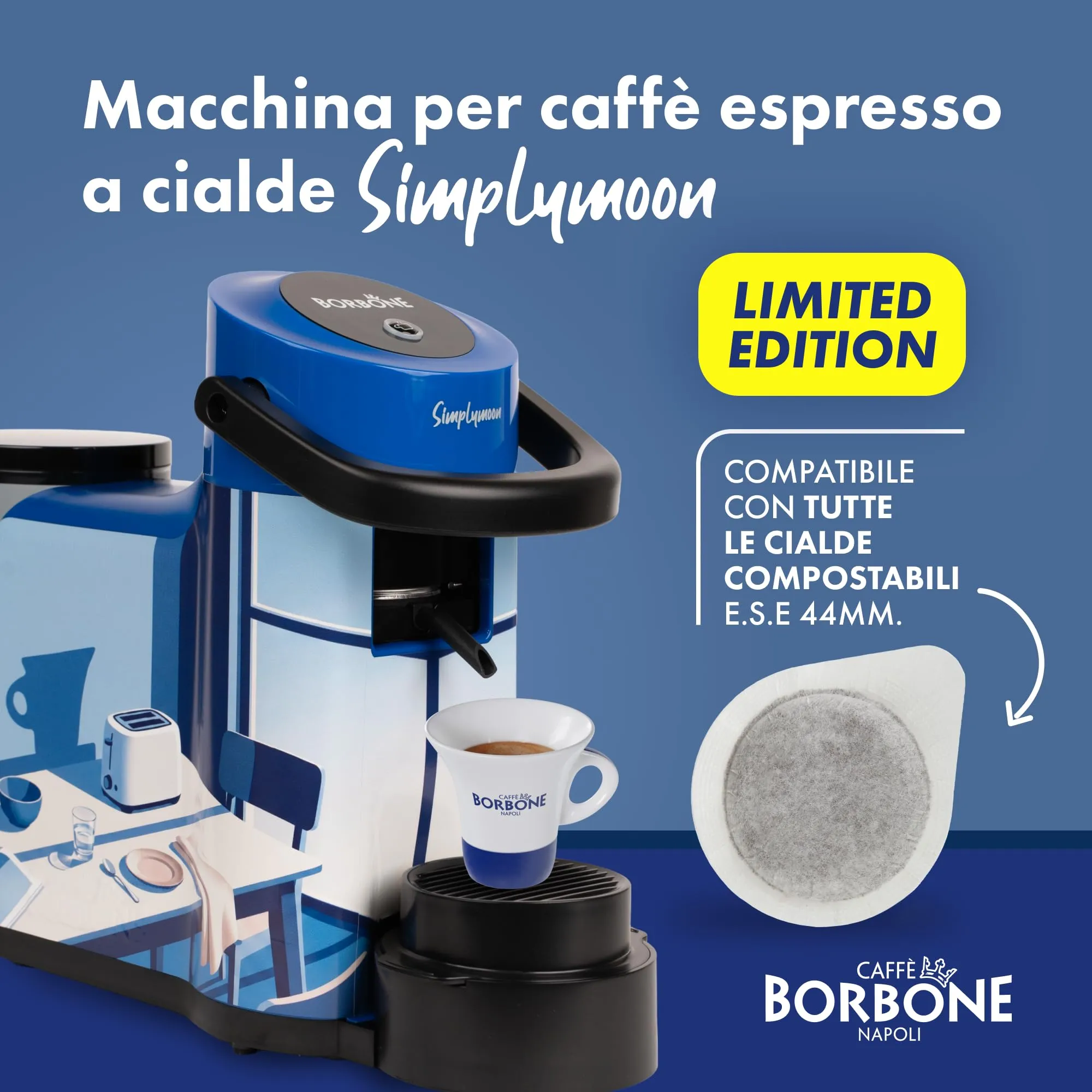 CAFFÈ BORBONE Simplymoon Macchina da Caffè a Cialde Edizione Limitata - immagine 3