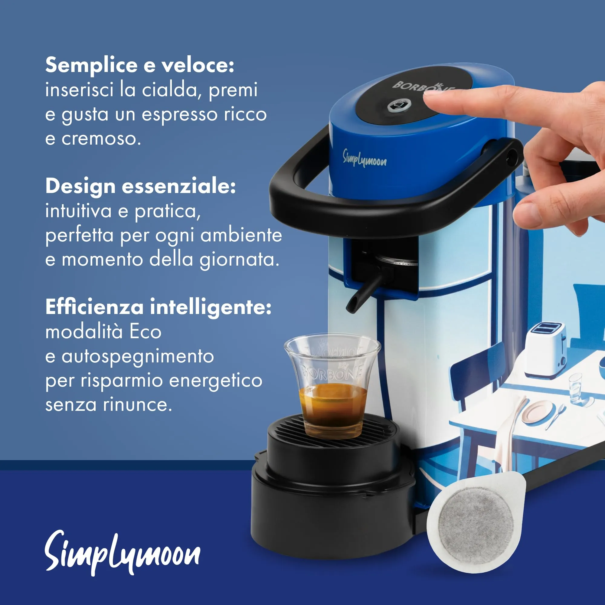 CAFFÈ BORBONE Simplymoon Macchina da Caffè a Cialde Edizione Limitata - immagine 5