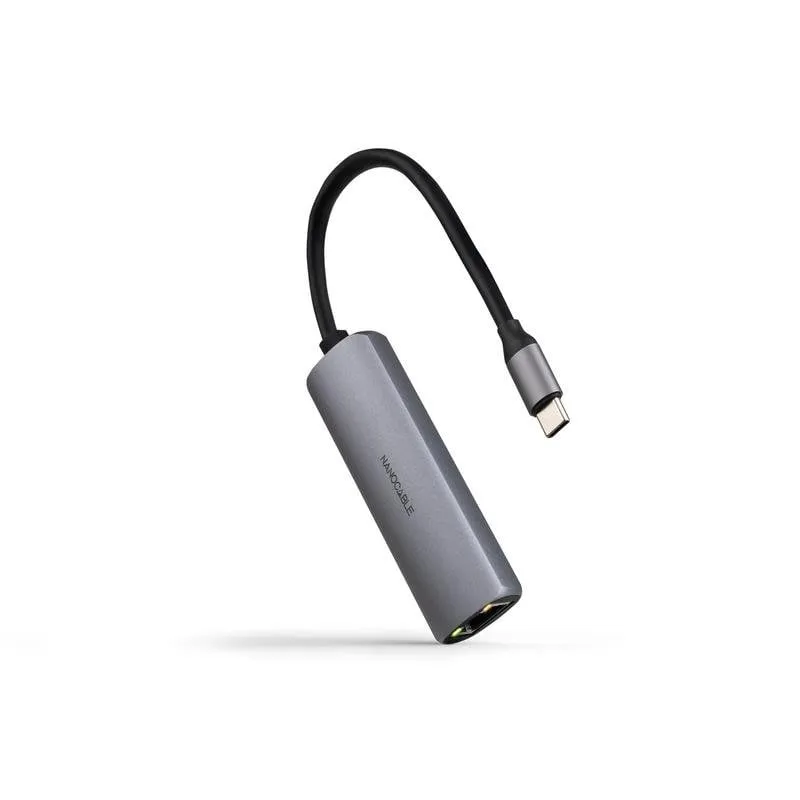 Adattatore Nanocable 10.16.4603 USB-C 3.1 a RJ45 PD 100W 18 cm Grigio - immagine 1