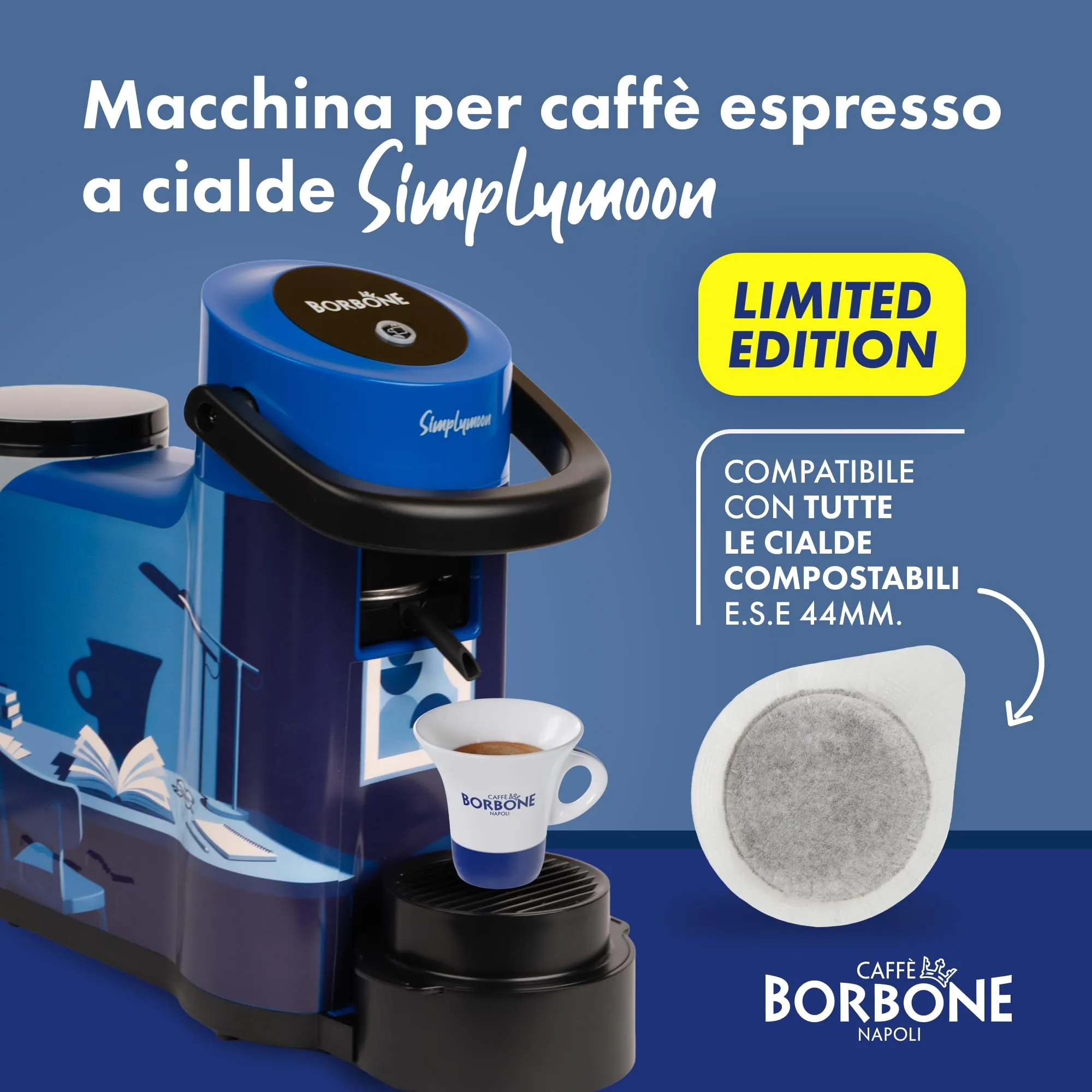 CAFFÈ BORBONE Simplymoon Macchina da Caffè a Cialde (Limited Edition 2, Macchina) - immagine 3