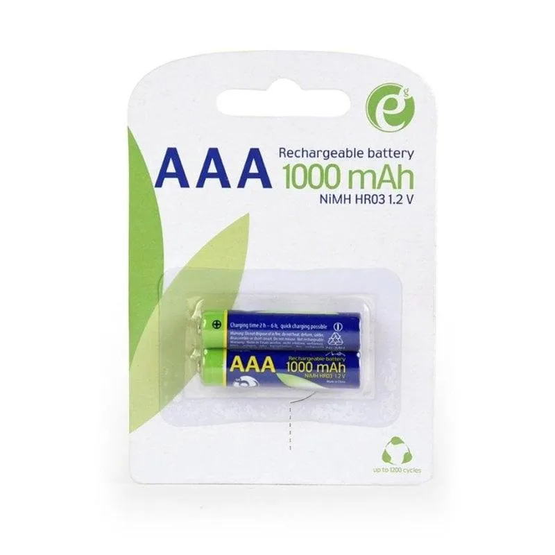 Pila ricaricabile EnerGenie EG-BA-AAA10-01 AAA NiMH 1000 mAh 1,2 V 2 pezzi - immagine 1