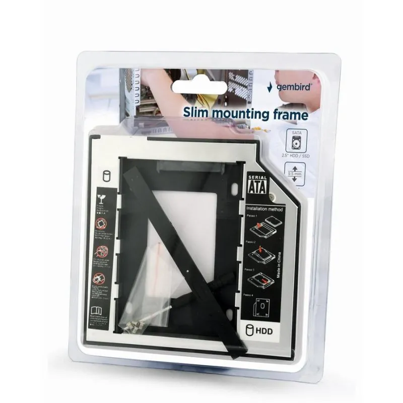 Pannello accessorio Gembird MF-95-01 5.25" per SSD/HDD 2.5" SATA - immagine 1