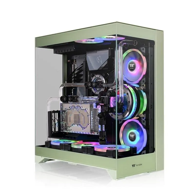 Case Thermaltake CTE E550 TG Verde Midi Tower Gaming con vetro temperato - immagine 1