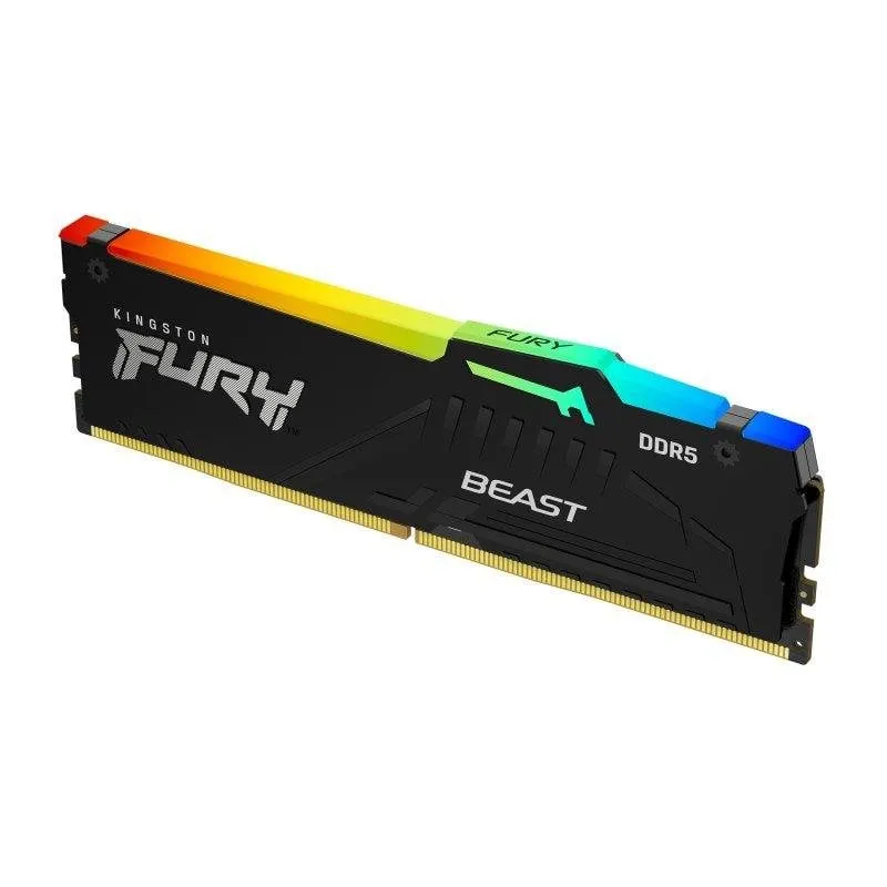Memoria RAM Kingston FURY Beast RGB 32GB 1x32GB DDR5 6000MHz CL30 AMD EXPO Nero - immagine 1