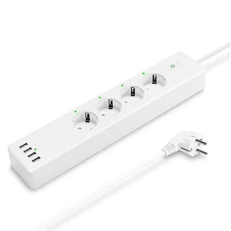 Multipresa Muvit Io Regleta Intelligente Wi-Fi 4 prese 4 USB controllo vocale 1.8 m - immagine 1