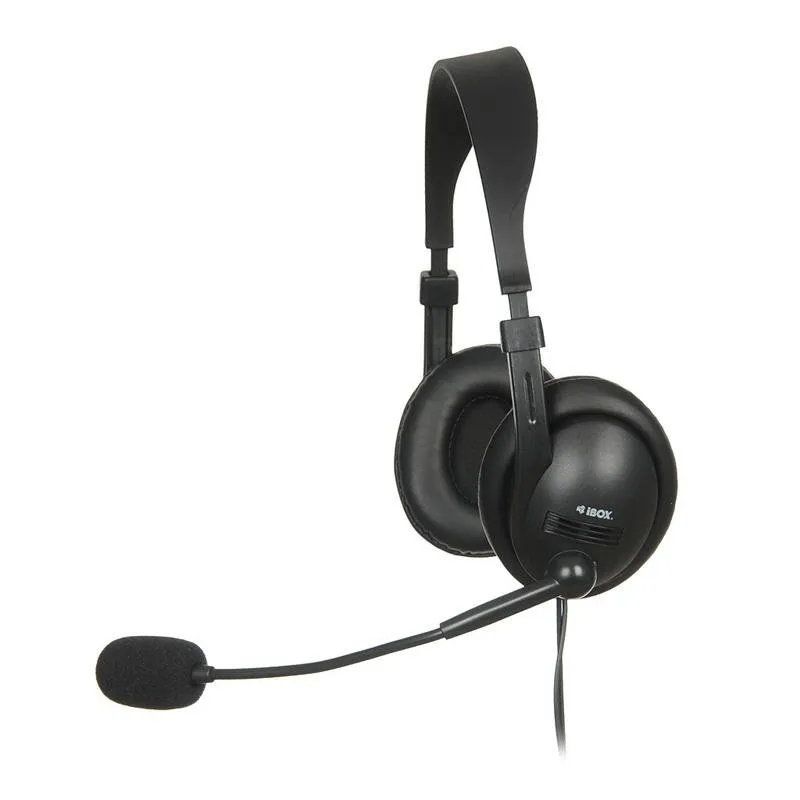 Auricolari Ibox W1MV con cavo Jack 3,5 mm per Ufficio e Call Center Nero - immagine 1
