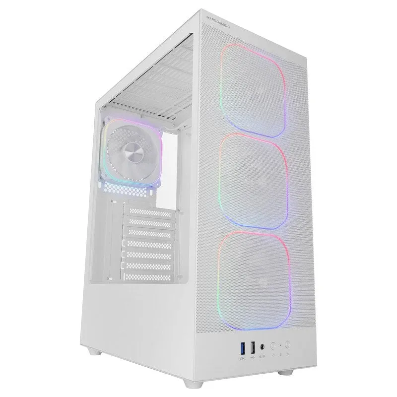 Mars Gaming Mc-nebula ATX Gaming Box 4 ventole ARGB 120mm Cablehatch vetro temperato bianco - immagine 1