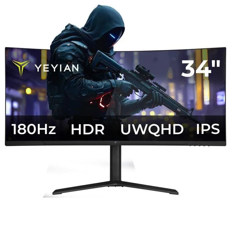 Monitor Yeyian Elysium YMC-IP434-P2 34" UltraWide QHD 180Hz IPS Curvo RGB 1ms - immagine 1