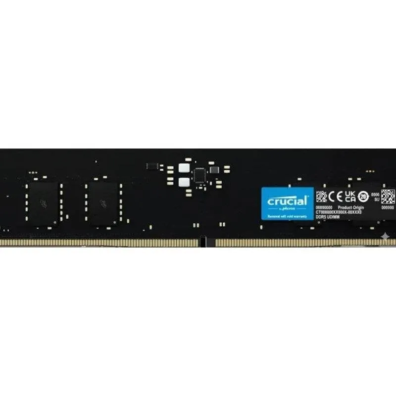 Memoria RAM Crucial 32GB 1x32GB DDR5 5600MHz CL46 AMD EXPO Intel XMP ECC Nero - immagine 1