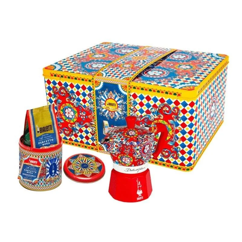 Cafetera manual Bialetti Dolce&Gabbana Moka Express Carretto Siciliano 3 tazze 0,13 L set con caffè - immagine 1