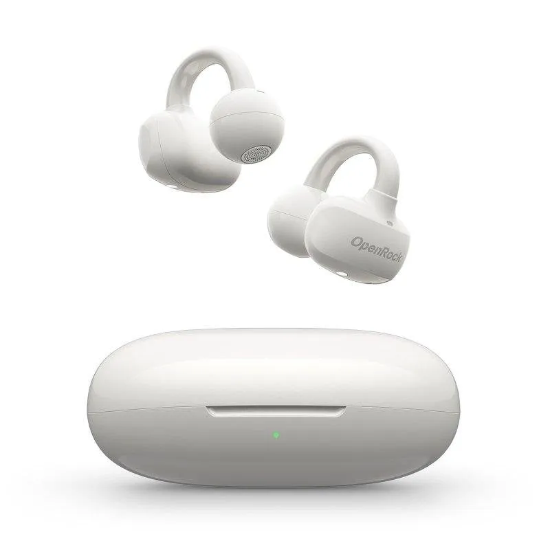 Auricolari OpenRock E sportivi wireless Bluetooth, resistenza IPX4 e microfono AI, bianchi - immagine 1