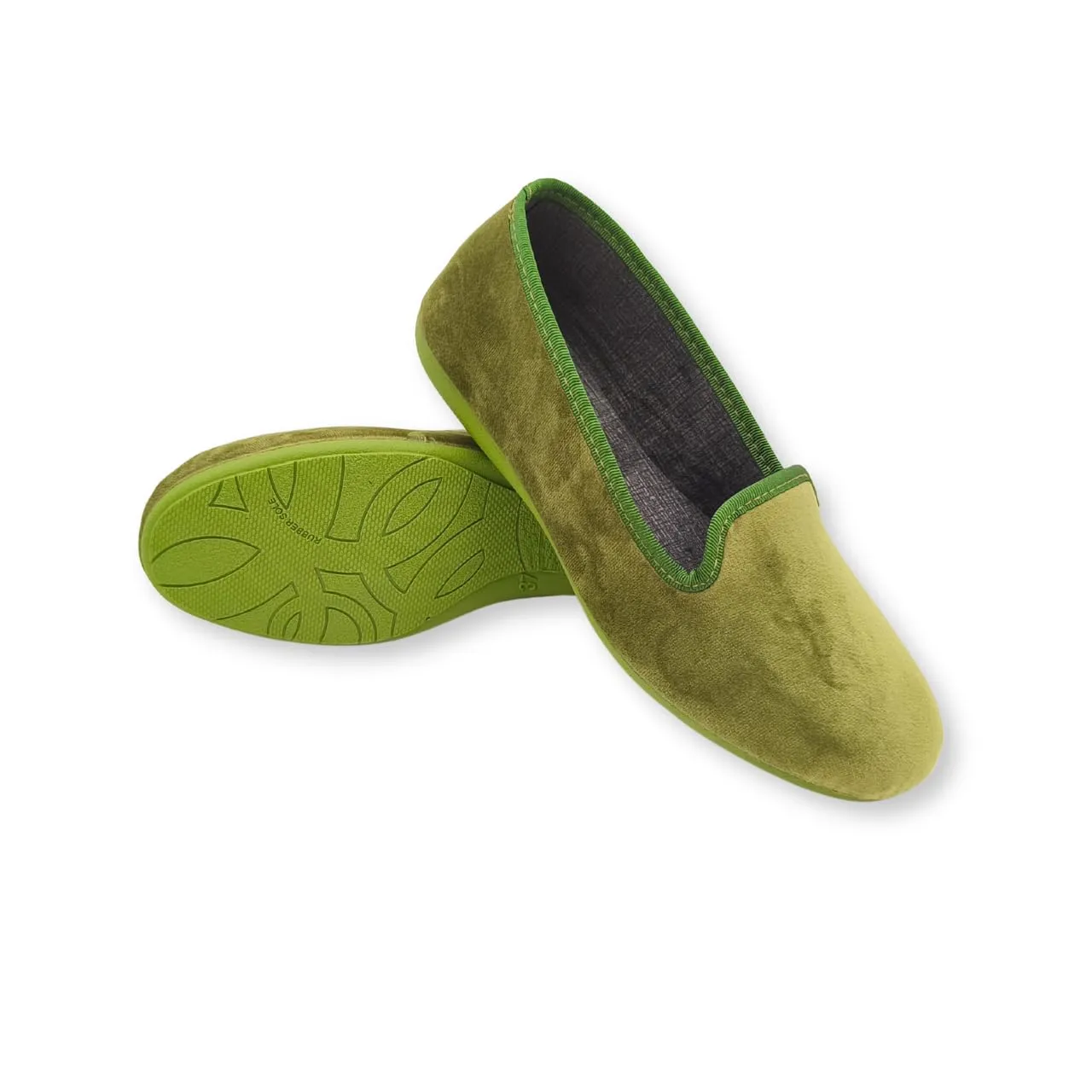 Meravigliose Pantofole Invernali Donna, Eleganti Ballerine Chiuse da Casa Invernali in Velluto Rasato (Verde Bosco, 36, Sistema Taglie Calzature EU, Adulto, Donna, Numero, Media, 36) - immagine 2