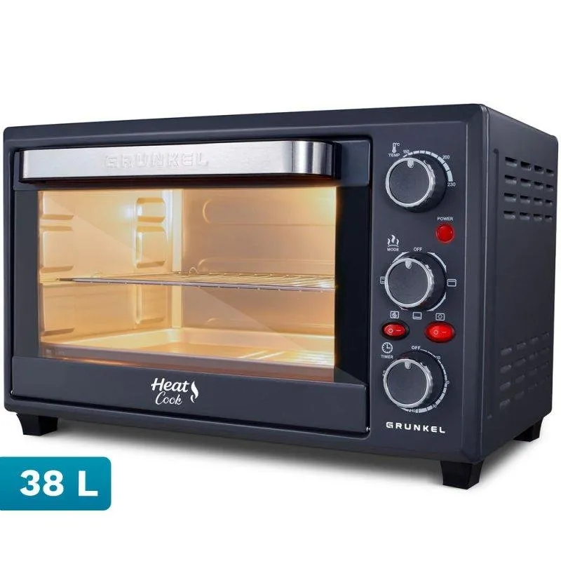 Forno elettrico Grunkel HR-38PRO 38L Nero Acciaio Inox doppio vetro con convezione - immagine 1