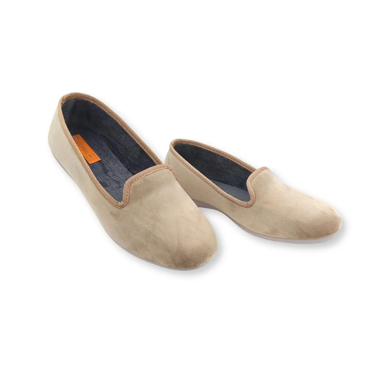 Meravigliose Pantofole Invernali Donna, Eleganti Ballerine Chiuse da Casa Invernali in Velluto Rasato (Tortora, 41, Sistema Taglie Calzature EU, Adulto, Donna, Numero, Media, 41) - immagine 1