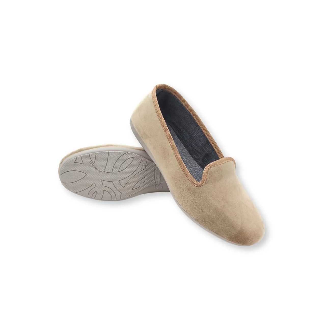 Meravigliose Pantofole Invernali Donna, Eleganti Ballerine Chiuse da Casa Invernali in Velluto Rasato (Tortora, 41, Sistema Taglie Calzature EU, Adulto, Donna, Numero, Media, 41) - immagine 2