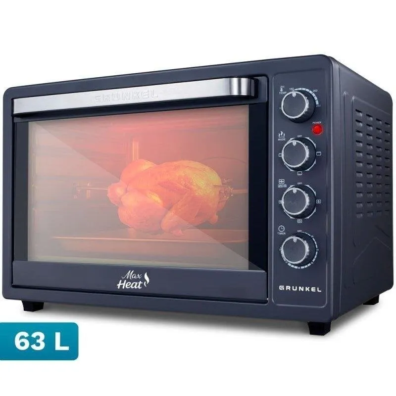 Fornetto Elettrico Grunkel HR-63MAX 63L Convezione Doppio Vetro Nero Acciaio - immagine 1