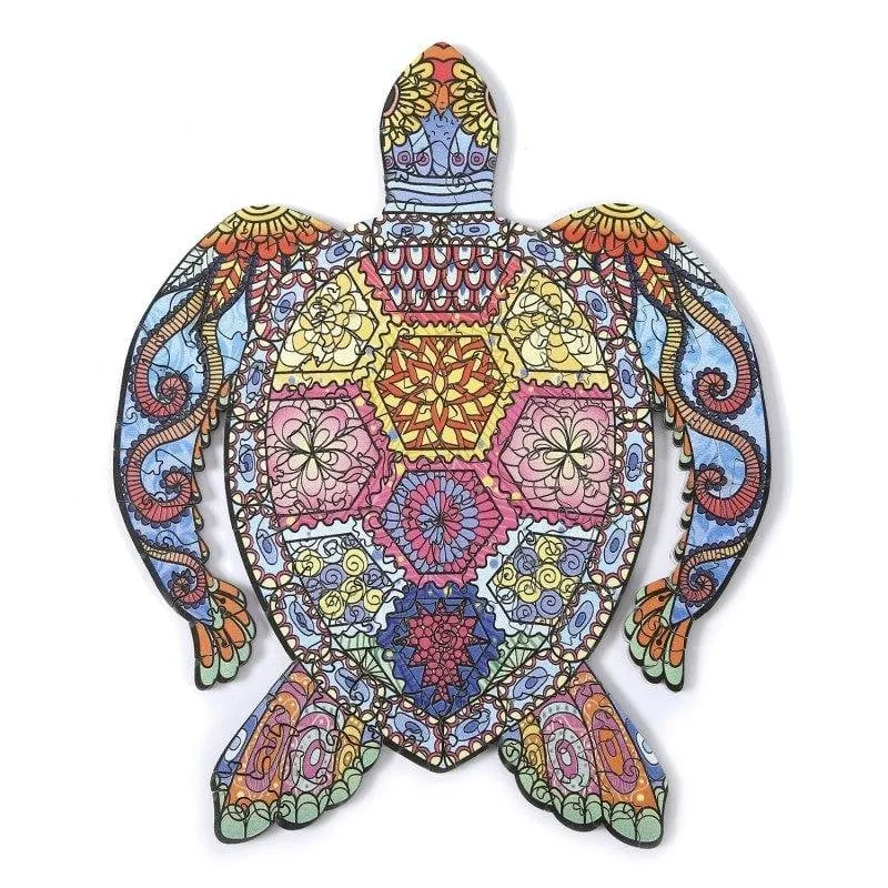 Puzzle in legno DIY forma silhouette A5 design Tartaruga Dam Electronics - immagine 1