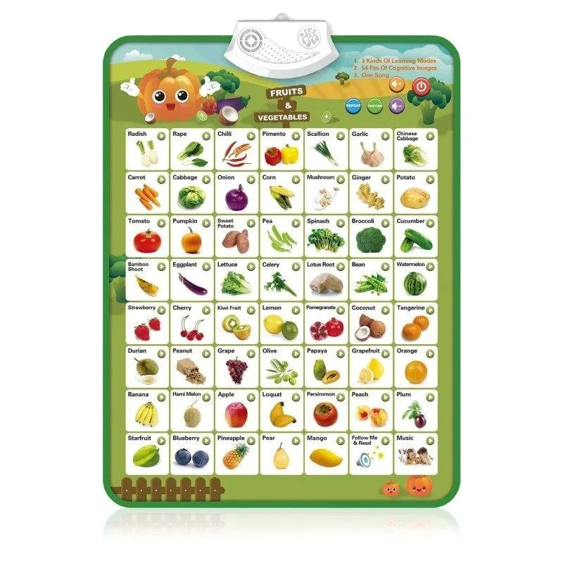 Dam Electronics Abbecedario Elettronico Interattivo con Frutta e Verdura per Apprendimento Inglese - immagine 1