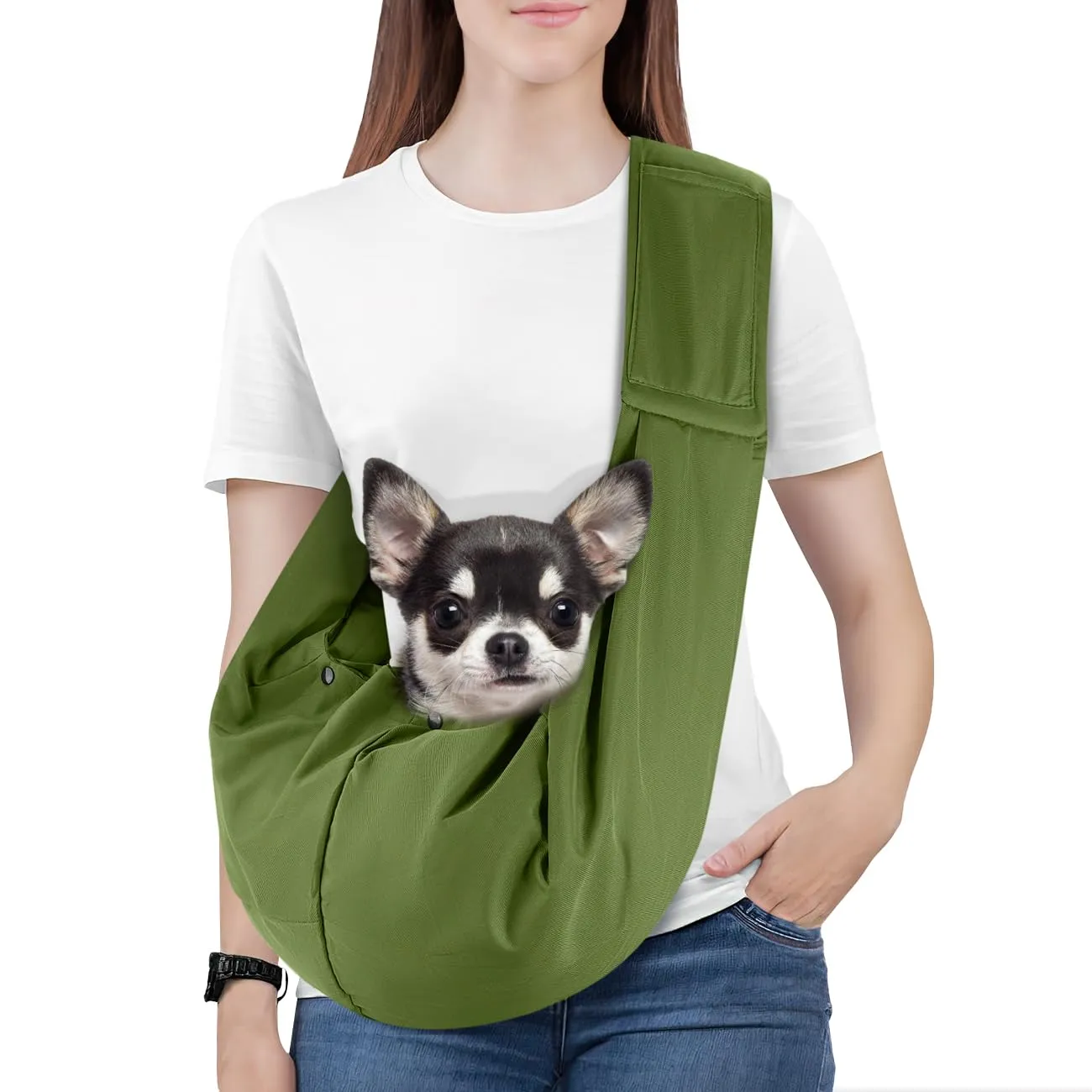 Pawaboo Fascia Trasportino per Cane Piccolo, Verde Matcha - immagine 1