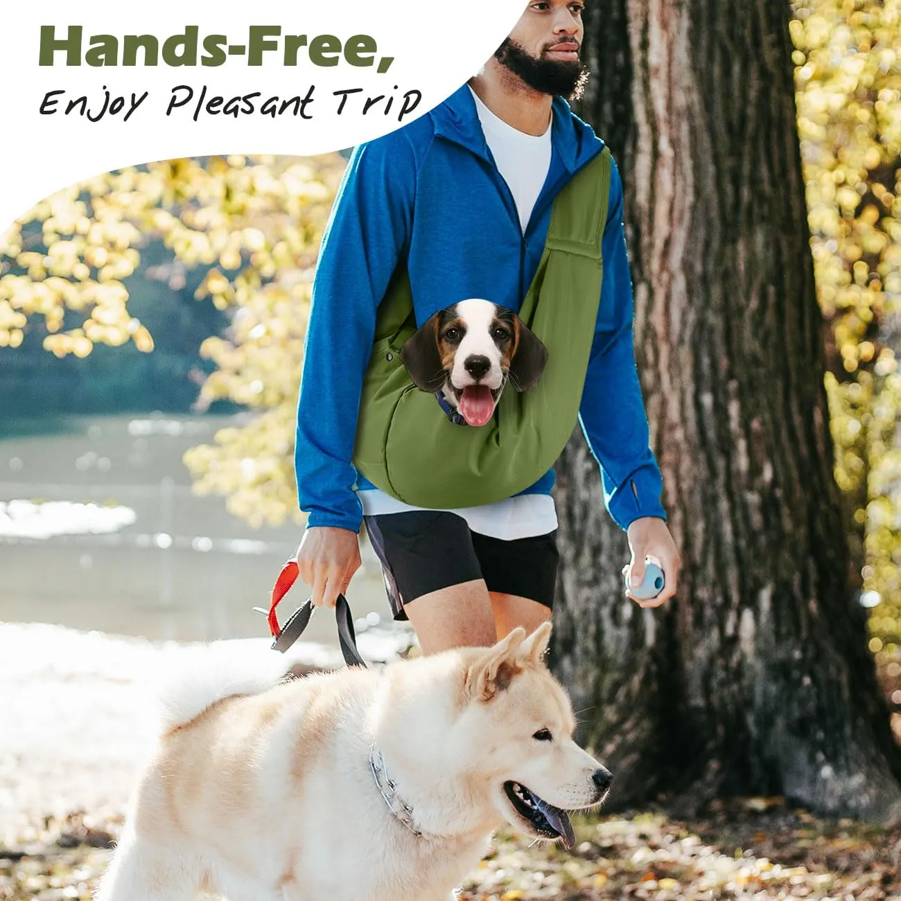 Pawaboo Fascia Trasportino per Cane Piccolo, Verde Matcha - immagine 3