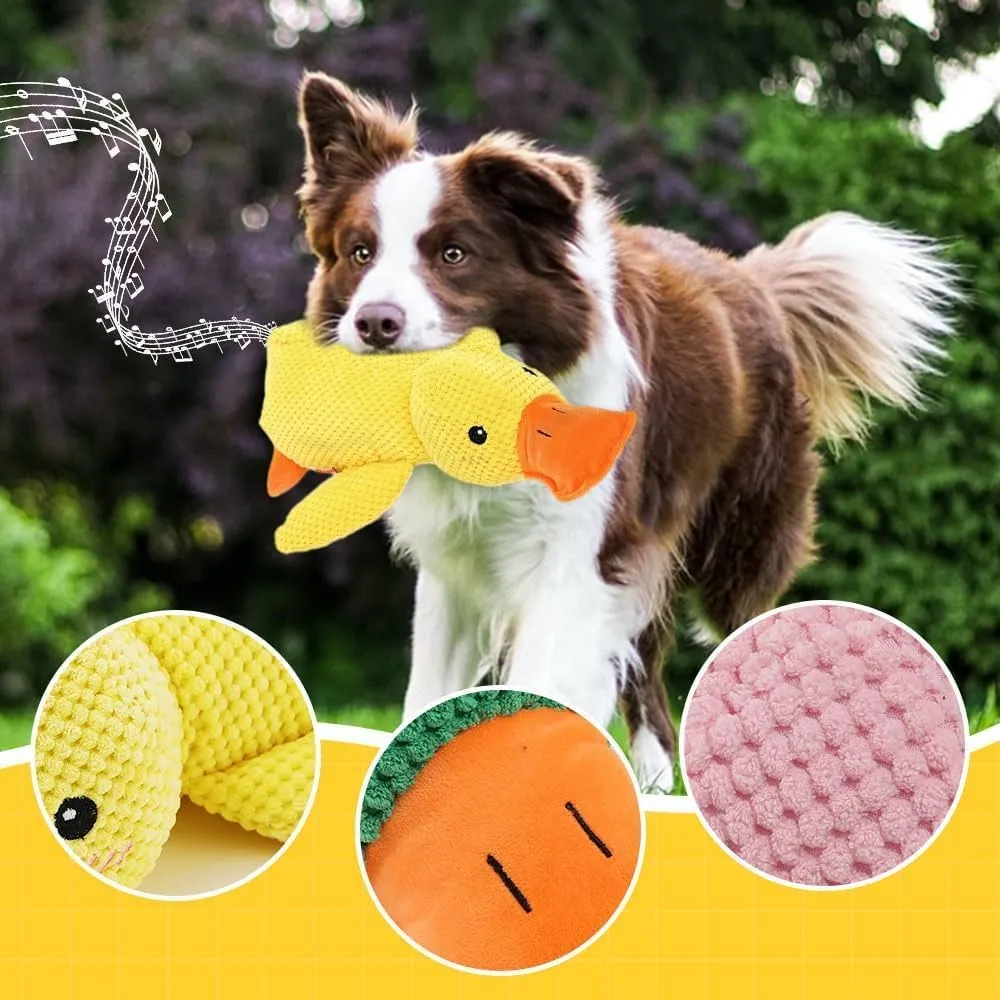 ZUMME Giocattolo da masticare Anatra. 28 * 32cm Peluche per cani, Peluche cigolante, Gioco interattivo per cani, Peluche interattiva da coccolare, per cani di taglia piccola, media e grande (Giallo) - immagine 9