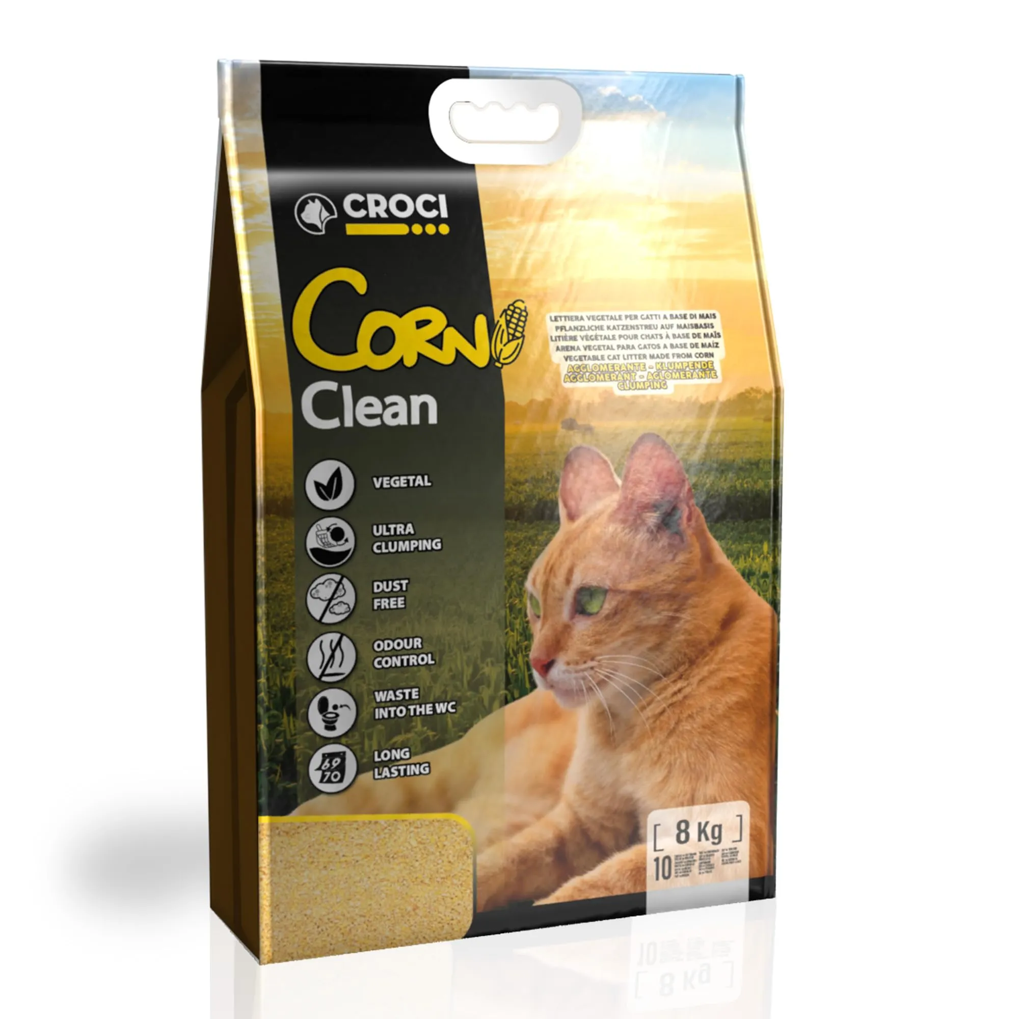 Croci Corn Clean 20L - Lettiera per gatti vegetale, agglomerante - immagine 1