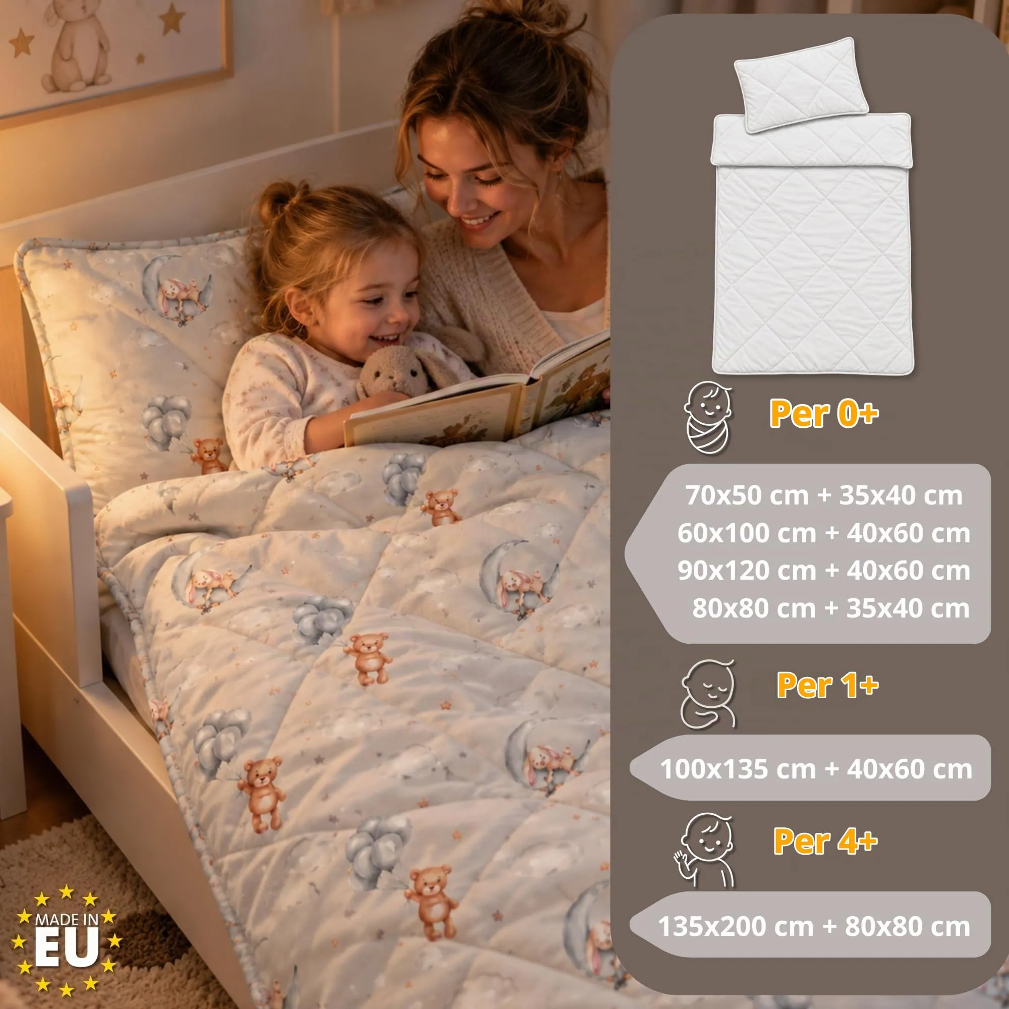 Piumino lettino senza federa cotone Set coperta cuscino culla - immagine 4